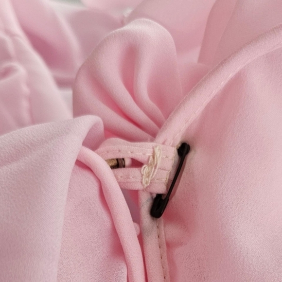 Christian Dior Vintage Pink Ruffle Kaftan Caftan Long Sleeve Maxi Hostess Dress - Picture 9 of 9